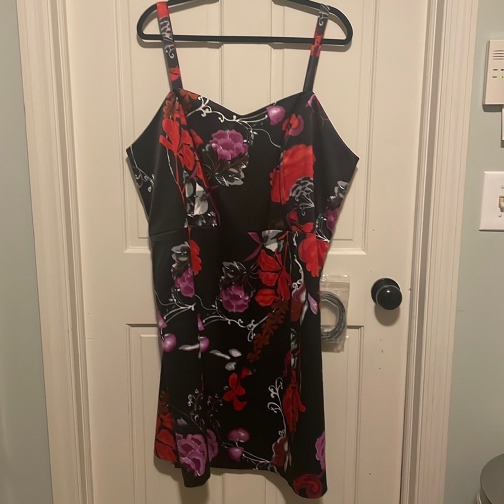 Lane Bryant‎ Satin Floral Dress • Sweetheart neckline size 24 romantic sundress